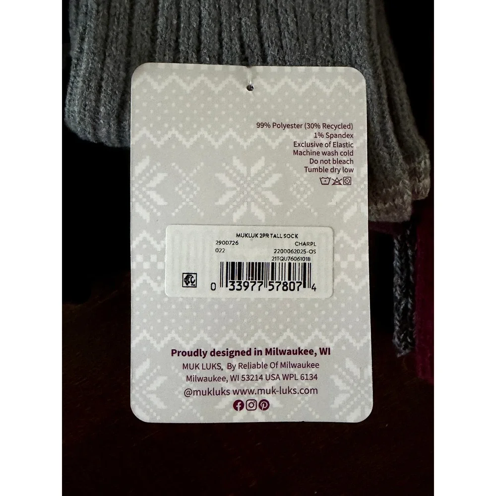 NWT Muk Luks Women's‎ Tall Boot Socks – Bundle of 6 (3 Packs) - Picture 4 of 4